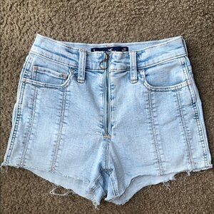 Hollister High Waist Blue Denim Shorts